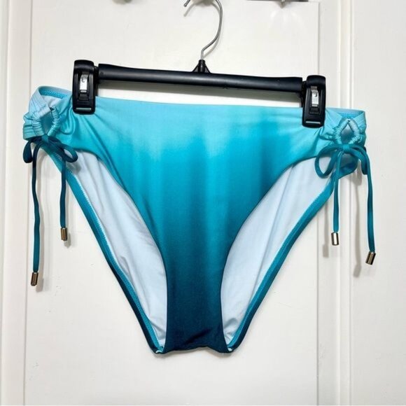 New La Blanca Ocean Adjustable Loop Hipster Bikini Bottom in Turquoise Size 16 - Picture 3 of 9